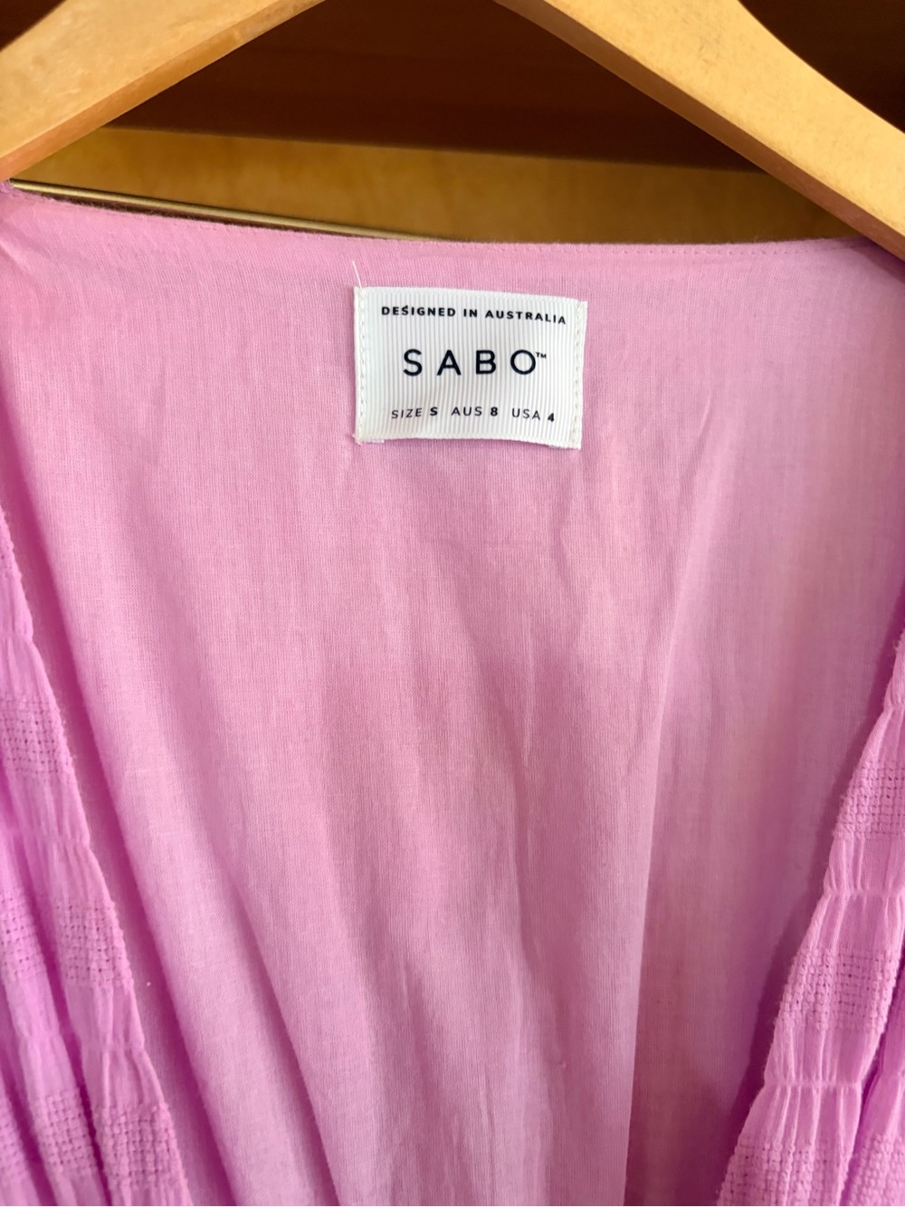 SABO Lilac Textured Cottage Maxi Dress Size S Vacation Romance - Picture 4 of 8